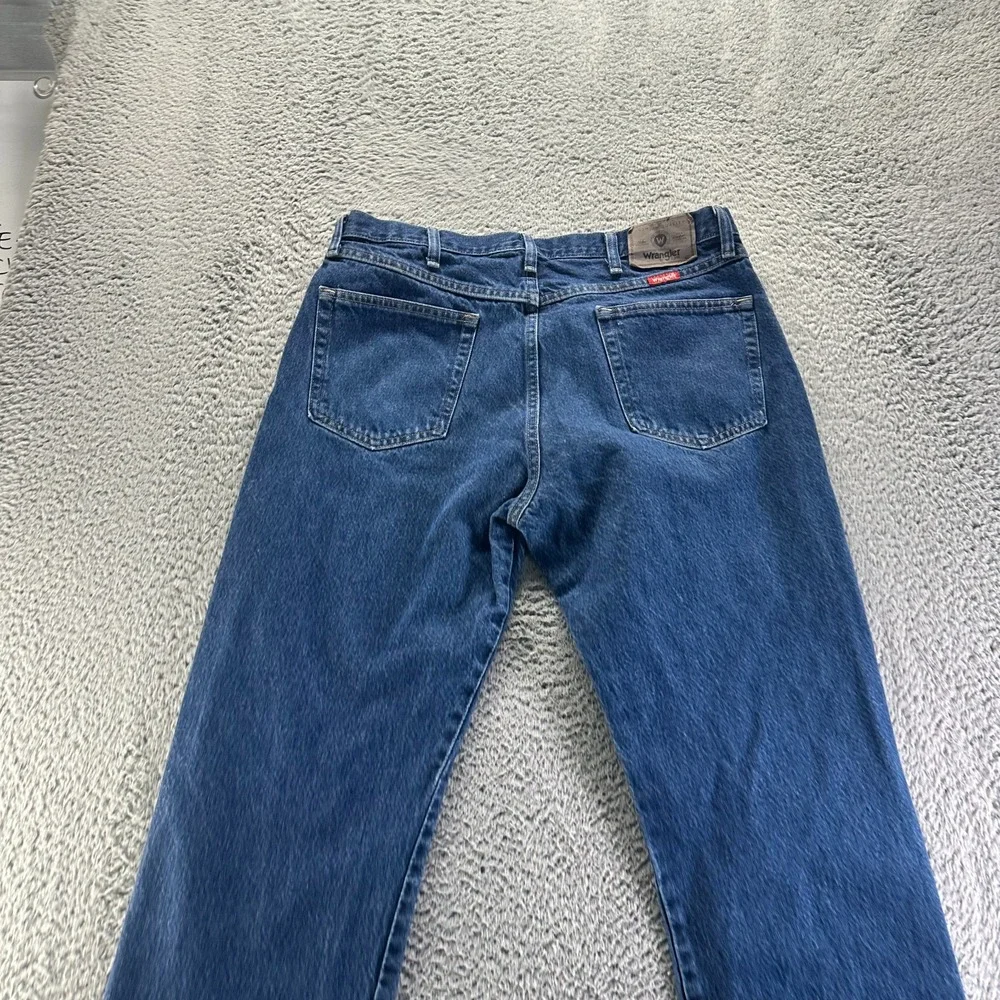 Wrangler Authentics Jeans Mens 36x30 Blue Cotton‎ Denim Straight Faded Workwear